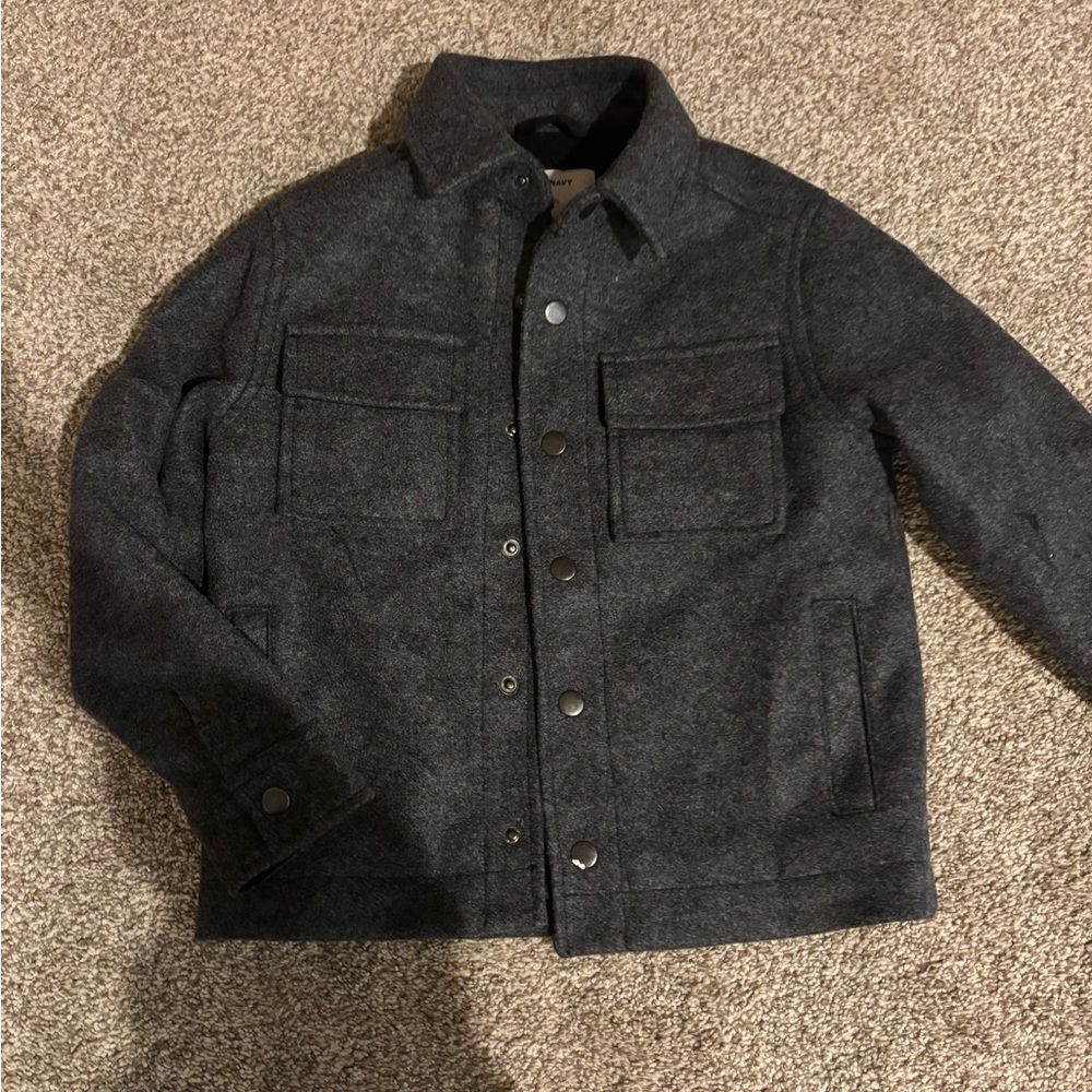 Old Navy Charcoal Fleece lined Jacket Boys s 6-7
